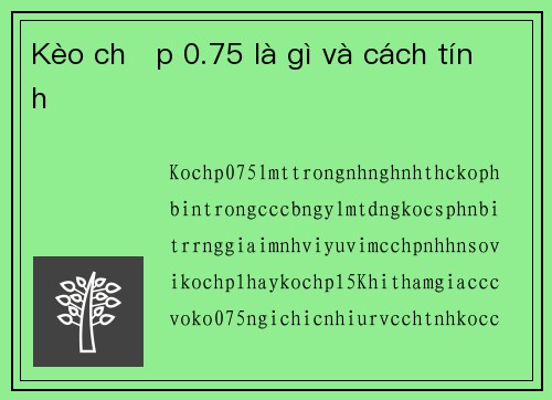 Kèo chấp 0.75 là gì và cách tính